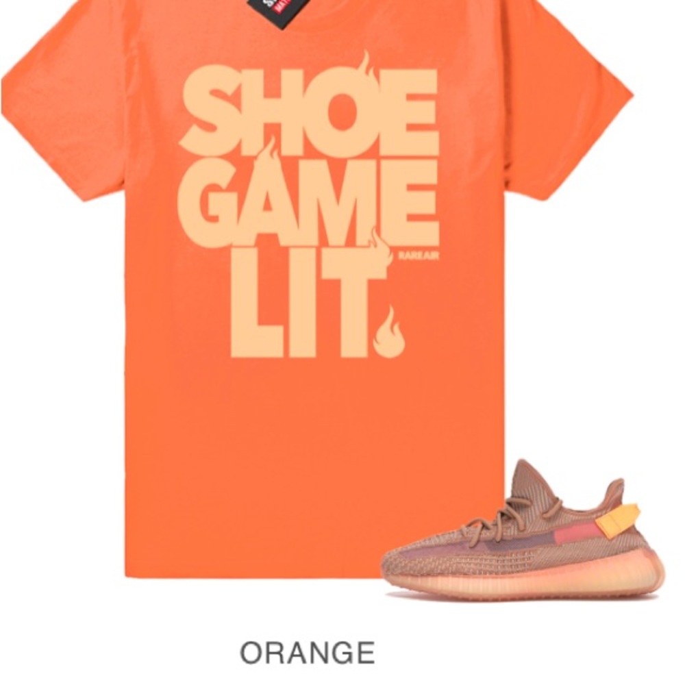 Shoe game lit men’s tee sneaker match Yeezy 350 clay nwt